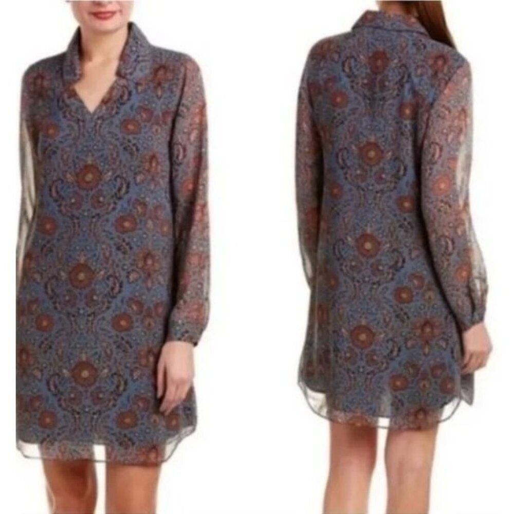 CAbi Dress Womens Medium Provincial Jacquard Floral Tunic Flowy Cottagecore